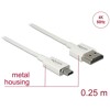 Przewód High Speed HDMI Ethernet - HDMI-A męskie do HDMI micro-D 4K dł. 0,25m Slim Delock 85147