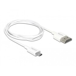 Przewód High Speed HDMI Ethernet - HDMI-A męskie do HDMI micro-D 4K dł. 1m Slim Delock 85149