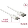 Przewód High Speed HDMI Ethernet - HDMI-A męskie do HDMI mini-C 4K dł. 0,25m Slim Delock 85140