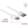 Przewód High Speed HDMI Ethernet - HDMI-A męskie do HDMI mini-C 4K dł. 0,5m Slim Delock 85141