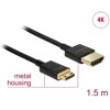 Przewód High Speed HDMI Ethernet - HDMI-A męskie do HDMI mini-C 4K dł. 1,5m Slim Delock 84777