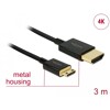 Przewód High Speed HDMI Ethernet - HDMI-A męskie do HDMI mini-C 4K dł. 3m aktywny Slim Delock 84779