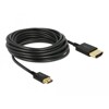 Przewód High Speed HDMI Ethernet - HDMI-A męskie do HDMI mini-C 4K dł. 4,5m aktywny Slim Delock 84780