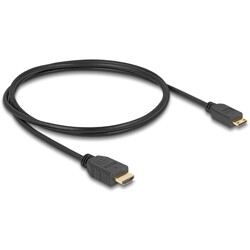 Przewód High Speed HDMI Ethernet - HDMI-A męskie do HDMI mini-Cmęskie, 4K dł. 1m Slim Delock 83132