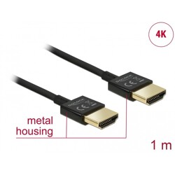Przewód High Speed HDMI HDMI A-A 3D Slim Premium 1m Delock 84771