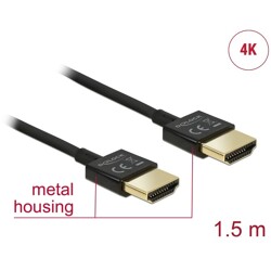 Przewód High Speed HDMI HDMI A-A 3D Slim Premium 1.5m Delock 84772