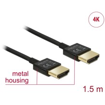 Przewód High Speed HDMI HDMI A-A 3D Slim Premium 1.5m Delock 84772