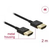 Przewód High Speed HDMI HDMI A-A 3D Slim Premium 2m Delock 84773