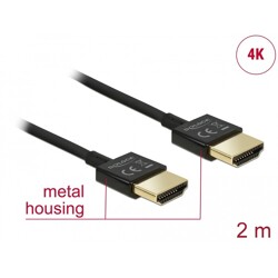 Przewód High Speed HDMI HDMI A-A 3D Slim Premium 2m Delock 84773