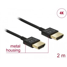 Przewód High Speed HDMI HDMI A-A 3D Slim Premium 2m Delock 84773