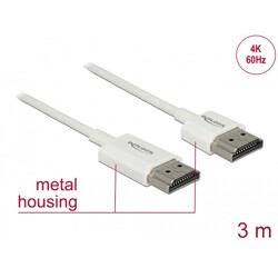 Przewód High Speed HDMI Ethernet - HDMI-A męskie do HDMI-A  4K dł. 3m aktywny Slim Delock 85138