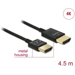 Przewód aktywny High Speed HDMI HDMI A-A 3D Slim Premium 4.5m Delock 84775