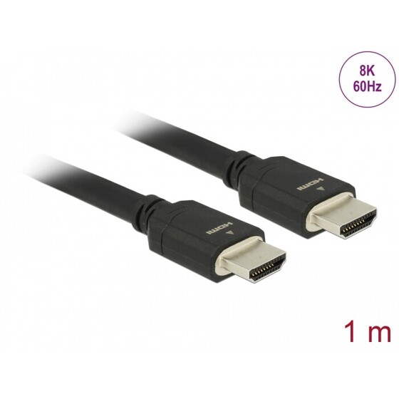 Ultra szybki przewód HDMI 48Gbps 8K 60Hz czarny 1m certyfikat Delock 85293