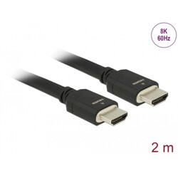 Ultra szybki przewód HDMI 48Gbps 8K 60Hz czarny 2m certyfikat Delock 85294