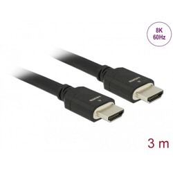 Ultra szybki przewód HDMI 48Gbps 8K 60Hz czarny 3m certyfikat Delock 85295