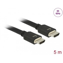 Ultra szybki przewód HDMI 48Gbps 8K 60Hz czarny 5m certyfikat Delock 85296