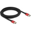 Ultra szybki przewód HDMI 48Gbps 8K 60Hz czerwony 3m certyfikat Delock 85775