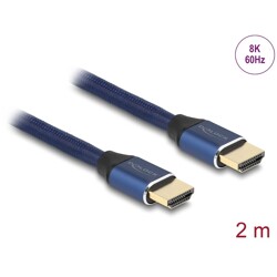 Ultra szybki przewód HDMI 48Gbps 8K 60Hz niebieski 2m certyfikat Delock 85447