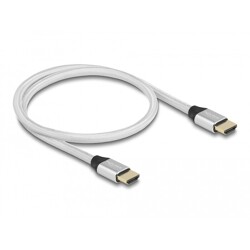 Ultra szybki przewód HDMI 48Gbps 8K 60Hz srebrny 0,5m certyfikat Delock 85365