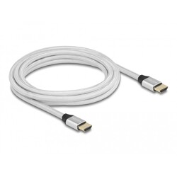 Ultra szybki przewód HDMI 48Gbps 8K 60Hz srebrny 3m certyfikat Delock 85368