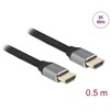 Ultra szybki przewód HDMI 48Gbps 8K 60Hz szary 0,5m certyfikat Delock 83994