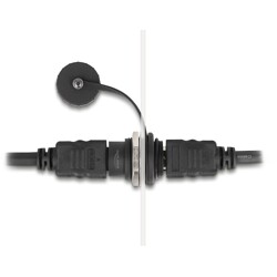 Wbudowane złącze HDMI-A z ochronną nasadką IP67, odporne na kurz i wodę Delock 86963 Wbudowane złącze HDMI-A z ochronną nasadką IP67, odporne na kurz i wodę Delock 86963