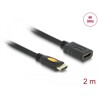 Przedłużacz HDMI-A wtyk-gniazdo High Speed Ethernet 4K 30Hz 2m czarny Delock 83080