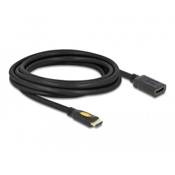 Przedłużacz HDMI-A wtyk-gniazdo High Speed Ethernet 4K 30Hz 3m czarny Delock 83081