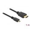 Przewód HDMI-A-micro D St/St High Speed HDMI Ethernet 1m Delock 82661