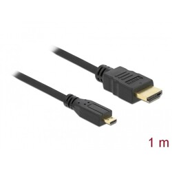 Przewód HDMI-A-micro D St/St High Speed HDMI Ethernet 1m Delock 82661