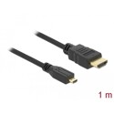 Przewód HDMI-A-micro D St/St High Speed HDMI Ethernet 1m Delock 82661