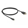 Przewód HDMI-A-micro D St/St High Speed HDMI Ethernet 1m Delock 82661