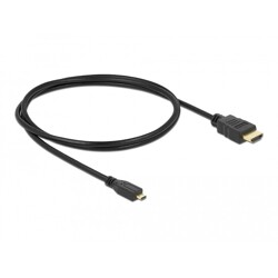 Przewód HDMI-A-micro D St/St High Speed HDMI Ethernet 1m Delock 82661