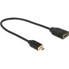 Przewód HDMI Micro D wtyk do HDMI-A gniazdo High Speed Ethernet 3D 4K 20cm Premium Slim Delock 65687
