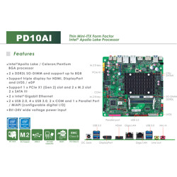 Mitac PD10AI-N4200 Intel Apollo Lake N4200 4x2.5GHz 8-24V DC