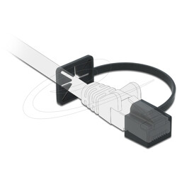 Zaślepka przeciwkurzowa wtyku RJ45 LAN żeńska ze klipsem czarna Delock 86589