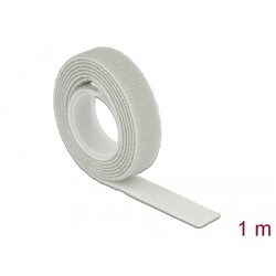 Taśma rzepowa na rolce 1 m x 13 mm kolor szary Delock 18274