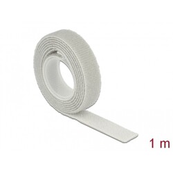 Taśma rzepowa na rolce 1 m x 13 mm kolor szary Delock 18274