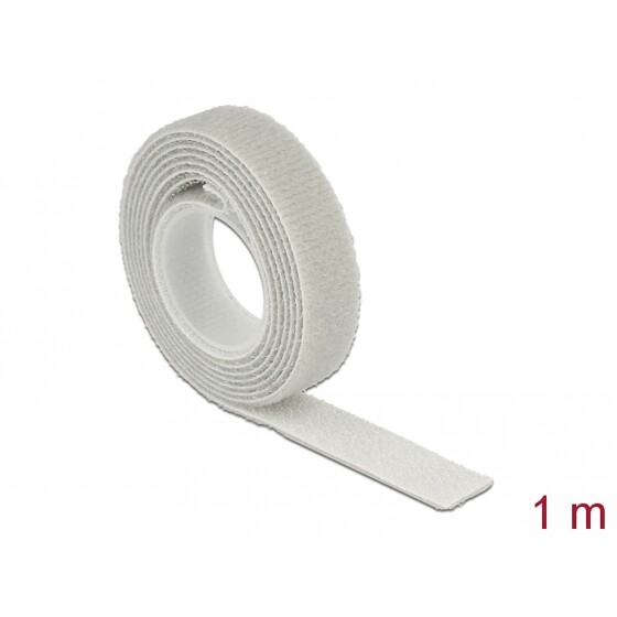 Taśma rzepowa na rolce 1 m x 13 mm kolor szary Delock 18274