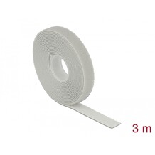 Taśma rzepowa na rolce 3 m x 13 mm kolor szary Delock 18275