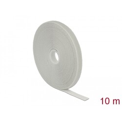 Taśma rzepowa na rolce 10 m x 13 mm kolor szary Delock 18277