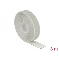 Taśma rzepowa na rolce 3 m x 20 mm kolor szary Delock 18279