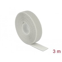Taśma rzepowa na rolce 3 m x 20 mm kolor szary Delock 18279