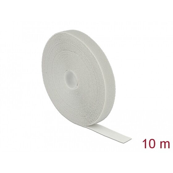 Taśma rzepowa na rolce 10 m x 20 mm kolor szary Delock 18281