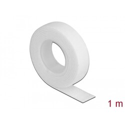 Taśma rzepowa na rolce 1 m x 13 mm kolor biały Delock 18375