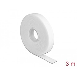 Taśma rzepowa na rolce 3 m x 13 mm kolor biały Delock 18376