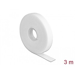 Taśma rzepowa na rolce 3 m x 13 mm kolor biały Delock 18376