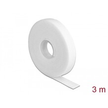 Taśma rzepowa na rolce 3 m x 13 mm kolor biały Delock 18376