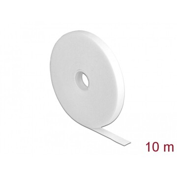 Taśma rzepowa na rolce 10 m x 13 mm kolor biały Delock 18378
