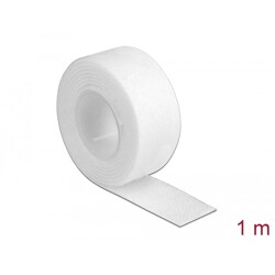 Taśma rzepowa na rolce 1 m x 20 mm kolor biały Delock 18379